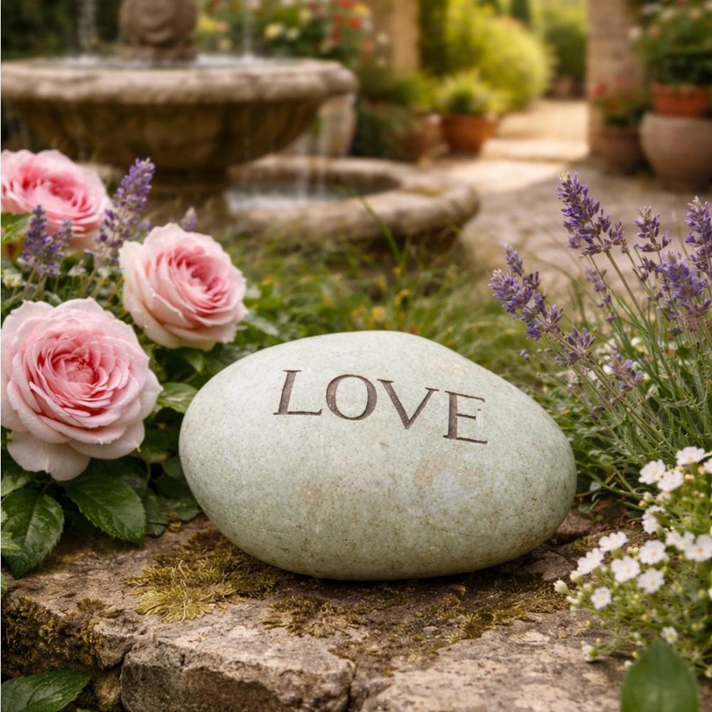 Engraved LOVE Rock - Home / Garden Decor